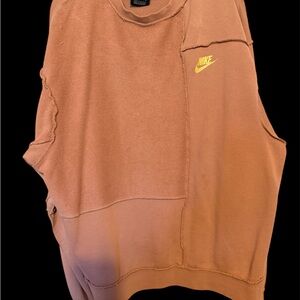 Nike Tan Sleeveless Top with Yellow Logo